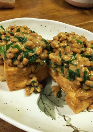 糖質制限！厚揚げのニラ納豆がけ-レシピのメイン写真