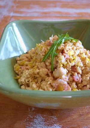 ベーコンそぼろ豆腐＊山葵粗挽き黒胡椒風味-レシピのメイン写真