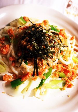 納豆鮭うどん-レシピのメイン写真