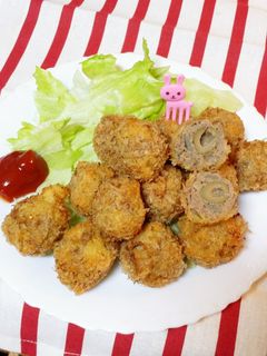 オリーブとひき肉のおつまみフライ-レシピのメイン写真