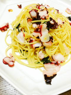 残りタコで簡単ランチ!タコと大葉のパスタ-レシピのメイン写真