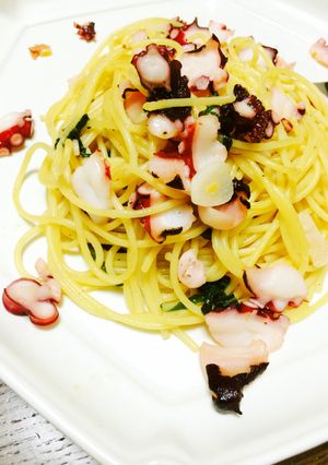 残りタコで簡単ランチ！タコと大葉のパスタ-レシピのメイン写真