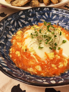 あんかけ豆腐☆生姜香る人参たまご餡-レシピのメイン写真