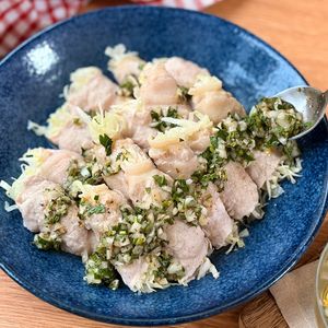 豚とキャベツのレンジ蒸ししゃぶ！簡単香味だれ