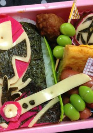 キャラ弁　ニンニンジャー アカニンジャー-レシピのメイン写真