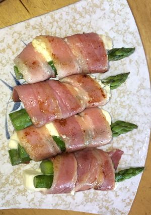アスパラとクリームチーズのベーコン巻き-レシピのメイン写真