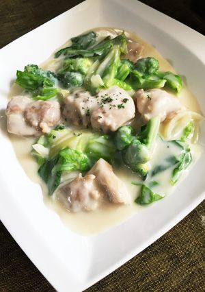 春キャベツとチキン煮！簡単クリーム煮-レシピのメイン写真