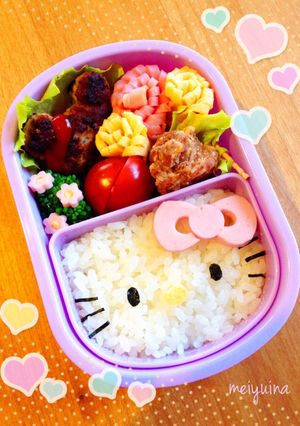 簡単♡詰めるだけ キティちゃんキャラ弁-レシピのメイン写真