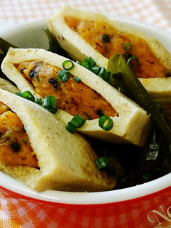 無塩料理☆かぼちゃ詰め高野豆腐の煮物-レシピのメイン写真