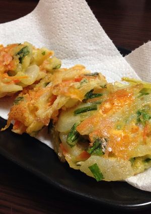 ガッツリ系ラブ♡チーズチヂミ風かき揚げ-レシピのメイン写真