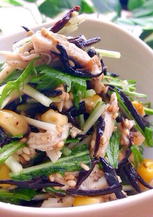水菜とひじきの梅肉おかか和え◎-レシピのメイン写真