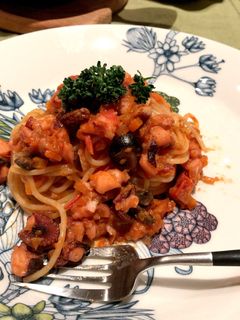 タコのトマト煮のパスタ♡-レシピのメイン写真