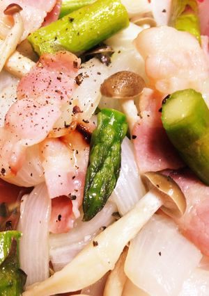レンジでアスパラと新玉ねぎのコンソメ蒸し-レシピのメイン写真