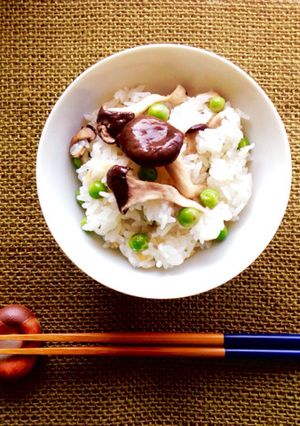 ♡霜降りひらたけの豆ごはん♡-レシピのメイン写真