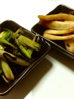 島らっきょうの塩昆布漬けとキムチ漬け-レシピのメイン写真