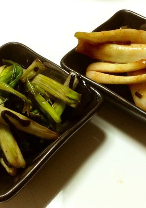 島らっきょうの塩昆布漬けとキムチ漬け-レシピのメイン写真