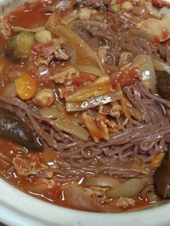 土鍋でパスタ(米パスタ)-レシピのメイン写真