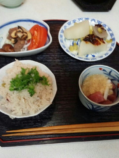 血管ダイエット食219(イカ御飯と山かけ-レシピのメイン写真
