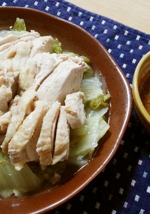 白菜で蒸す×鶏むね肉＊ごま風味ポン酢-レシピのメイン写真