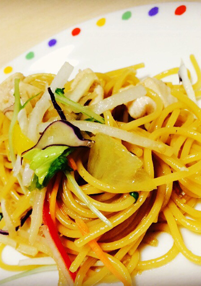 鶏肉と柚子胡椒の和風パスタ-レシピのメイン写真