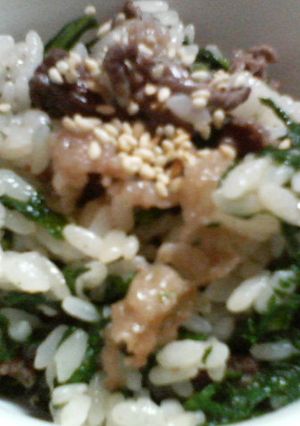牛肉と春菊の混ぜご飯-レシピのメイン写真