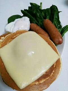 ホットケーキミックスでお食事パンケーキ-レシピのメイン写真