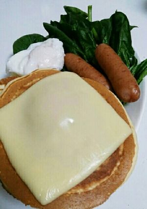 ホットケーキミックスでお食事パンケーキ-レシピのメイン写真