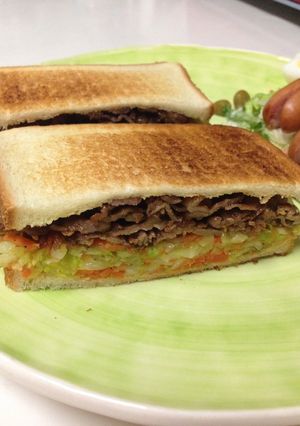 男の焼肉サンド-レシピのメイン写真