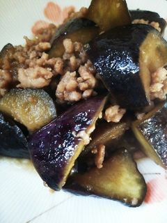 茄子と挽き肉の甘辛炒め-レシピのメイン写真