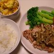 きのことオニオンのソースのポークソテー