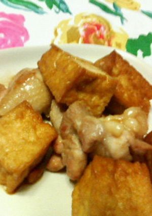 シンプル味付け♪醤油命で☆厚揚げ鶏♪♪-レシピのメイン写真