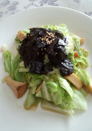 春キャベツとエリンギのシンプルごま油炒め-レシピのメイン写真