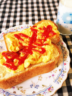 簡単★日曜の朝にふわふわの卵トースト★-レシピのメイン写真