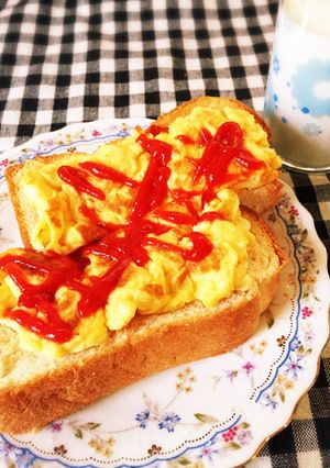 簡単★日曜の朝にふわふわの卵トースト★-レシピのメイン写真