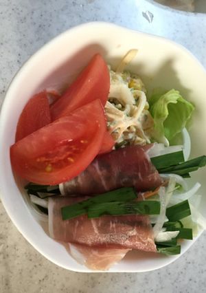 生ハムのニラと新玉ネギロール-レシピのメイン写真