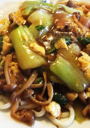 青梗菜としめじの あんかけうどん♪-レシピのメイン写真