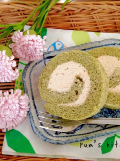 春のよもぎロールケーキ-レシピのメイン写真