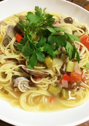 おもてなし☆野菜たっぷりスープパスタ-レシピのメイン写真