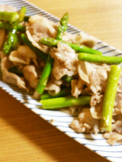 速攻彡旨い♡アスパラと豚バラの塩炒め-レシピのメイン写真
