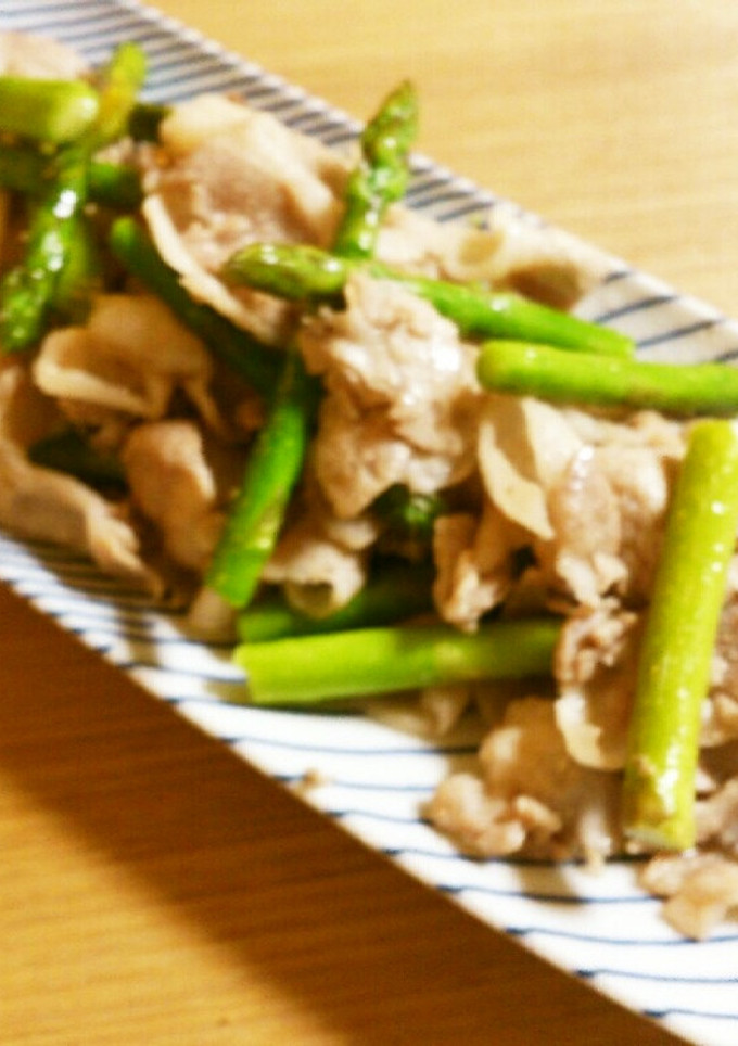 速攻彡旨い♡アスパラと豚バラの塩炒め-レシピのメイン写真