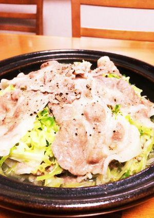 簡単ヘルシー！豚とキャベツの重ね蒸し-レシピのメイン写真