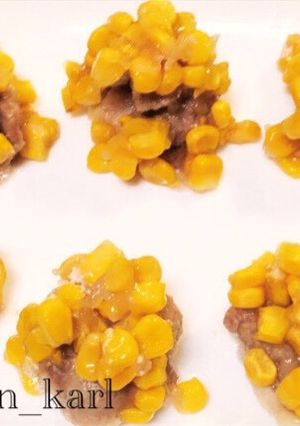 春色 豚肉スライスのとうもろこし鹿の子風-レシピのメイン写真