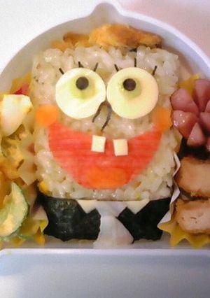 自己流キャラ弁 スポンジボブ-レシピのメイン写真