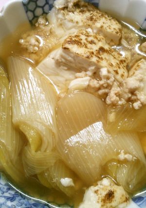 簡単！　焼き豆腐　ねぎ　鶏ひき肉の　旨煮-レシピのメイン写真