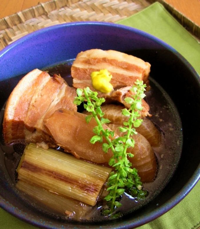 とろけるヘルシー豚角煮の焦がしネギ添え by うにいくら