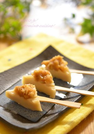 ほんのり甘口♡胡桃味噌のもち麩田楽✿-レシピのメイン写真