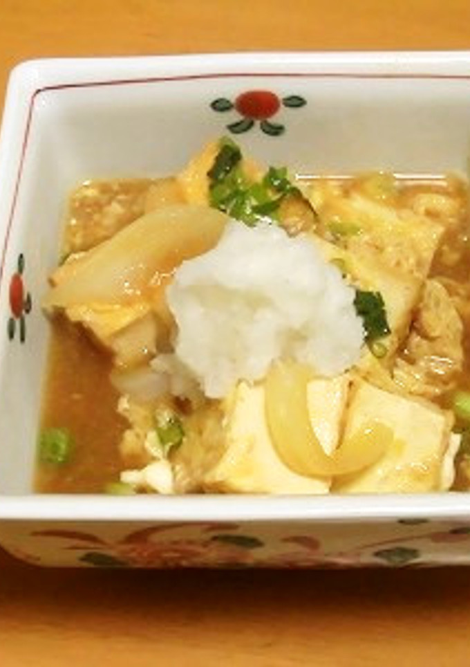 揚げだし豆腐と新タマネギの卵とじ-レシピのメイン写真