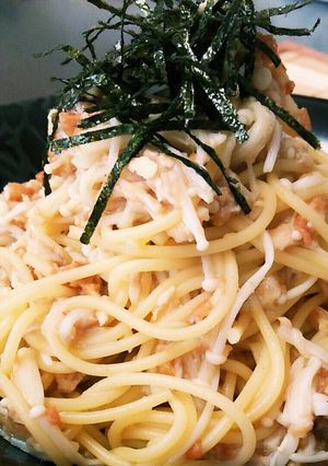 胡麻油香る♡梅とツナのえのきパスタ★-レシピのメイン写真