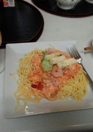 ノンオイルパスタ（エビアスパラクリーム）-レシピのメイン写真