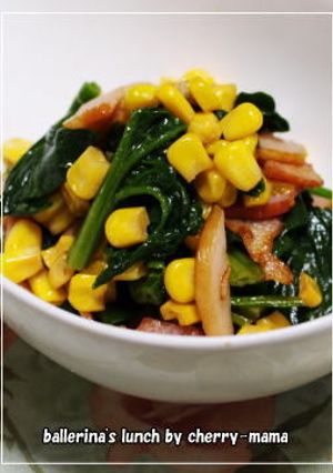 簡単★ほうれん草とベーコンのバター麺つゆ-レシピのメイン写真